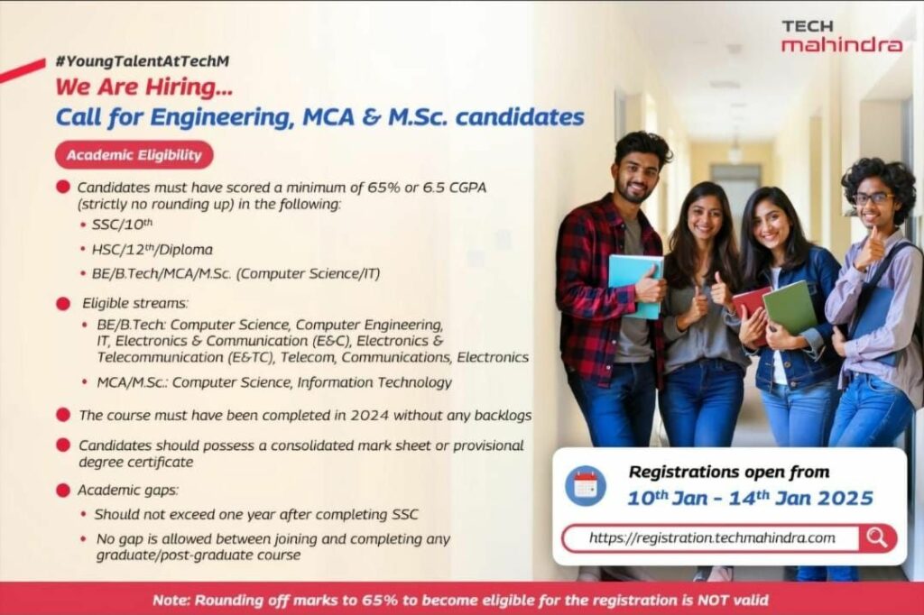 Tech Mahindra off campus drive 2025