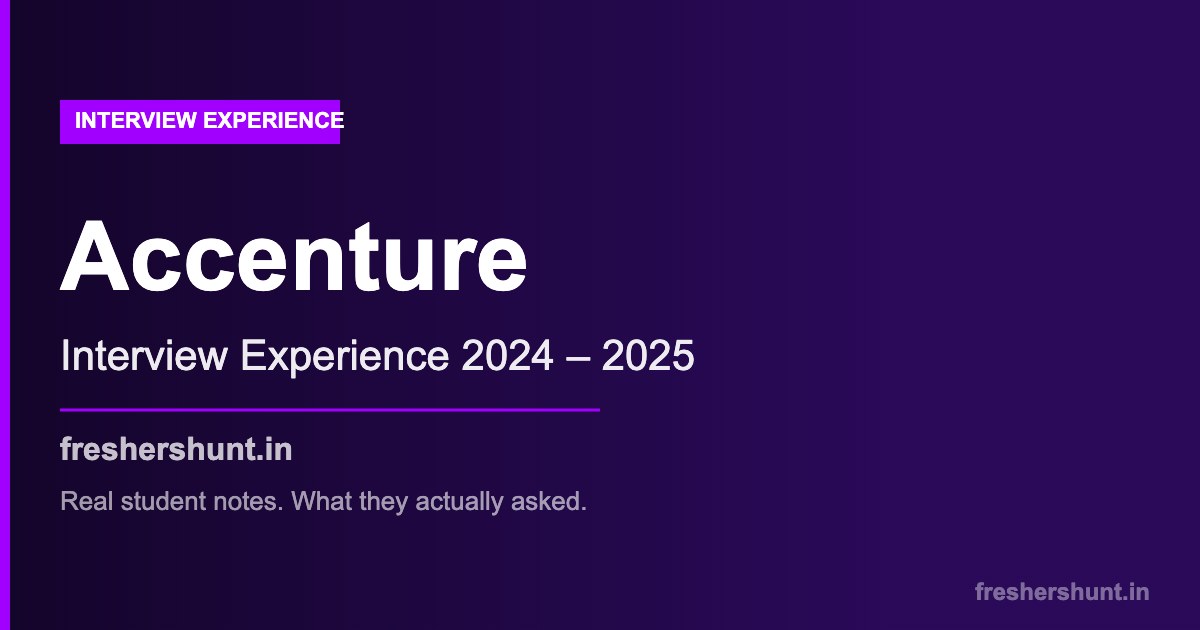 Accenture Interview Experience 2024 2025