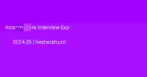 Accenture Interview Experience 2024 2025