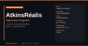 AtkinsRealis Off Campus Drive 2026 | Graduate Process Engineer | Pune — Apply Now 1 AtkinsRealis Off Campus Drive 2026