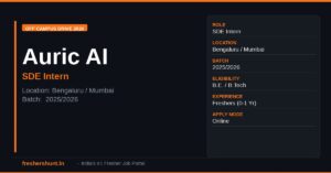 Auric AI Off Campus Drive 2026