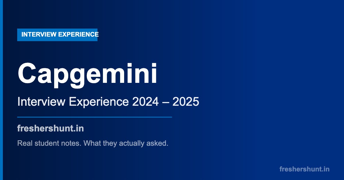 Capgemini Interview Experience 2024 2025