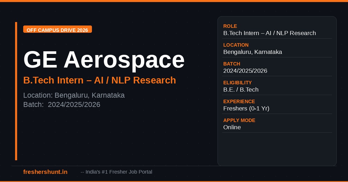 GE Aerospace Freshers Hiring 2026