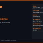 HPE Off Campus Drive 2026 | Junior SRE Engineer | Bangalore — Apply Now