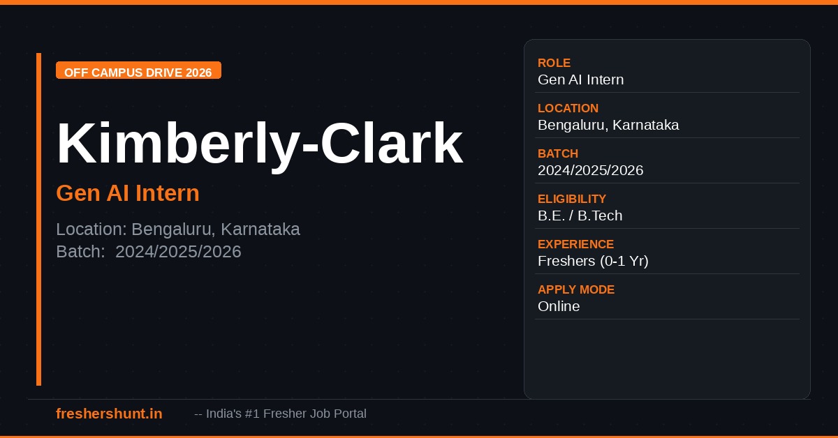 Kimberly-Clark Gen AI Intern 2026