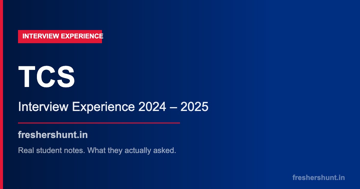 TCS NQT Interview Experience 2024 2025