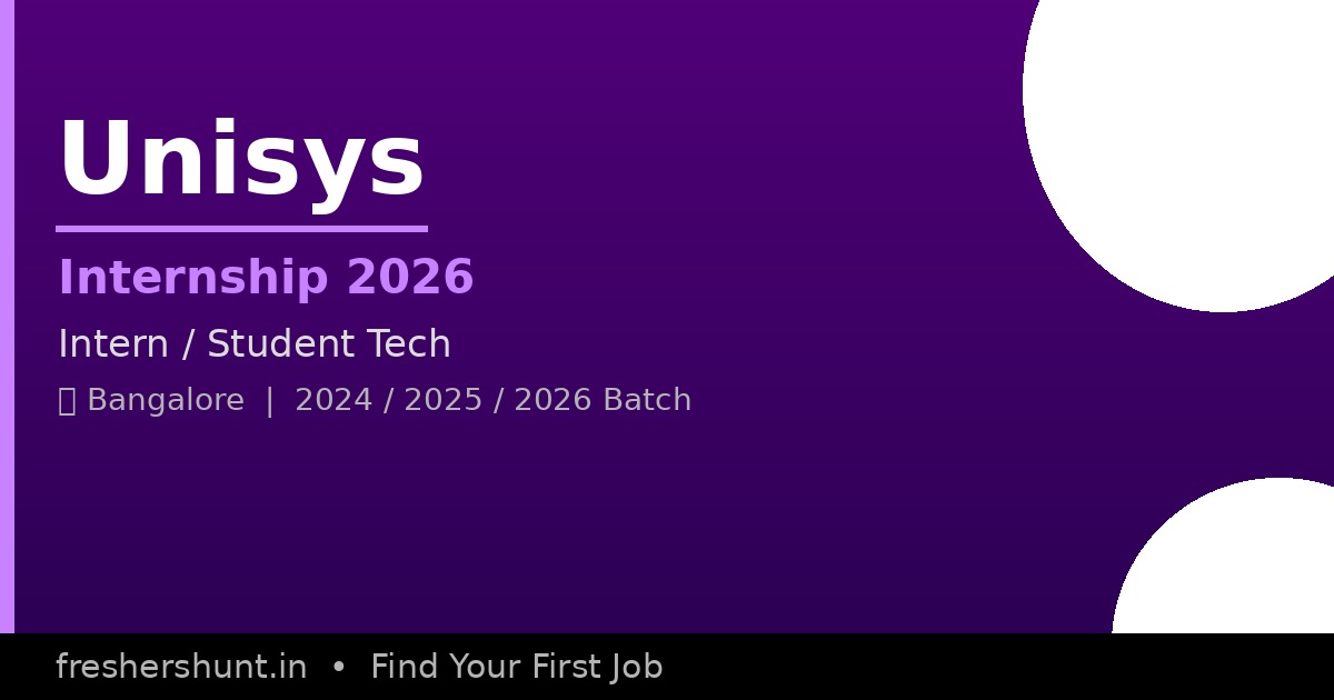 Unisys Freshers Hiring 2026