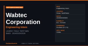 Wabtec Freshers Hiring 2026