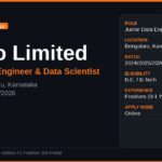 Wipro Off Campus Drive 2026 | Junior Data Engineer & Data Scientist | Apply Now