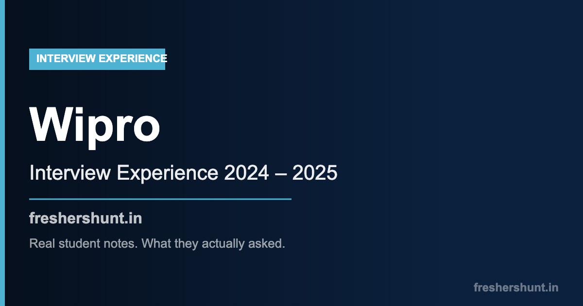 Wipro Interview Experience 2024 2025