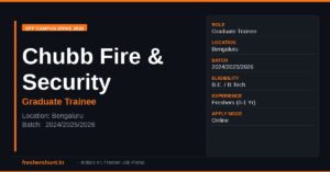 Chubb Fire Security Freshers Hiring 2026