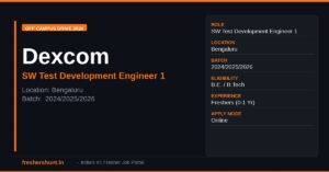 Dexcom Freshers Hiring 2026