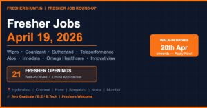 Fresher Jobs April 19 2026 Wipro Cognizant Sutherland Teleperformance