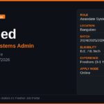 Notified Freshers Hiring 2026 | Associate Systems Administrator | Bangalore — Apply Now