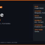 Oracle Off Campus Drive 2026 | Exciting Project Intern Opportunity in Bengaluru — Apply Now