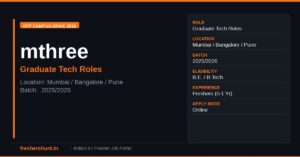 mthree Freshers Hiring 2026