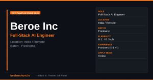 Beroe Off Campus Drive 2026 | Full-Stack AI Engineer | India Remote — Apply Now 1 Beroe