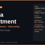 Teesta Investment Internship 2026 | Software Engineer Intern | Kolkata — Apply Now
