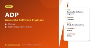 ADP Associate Software Engineer 2026 hiring Chennai freshers