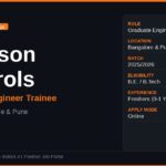 Johnson Controls Off Campus Drive 2026 | Graduate Engineer Trainee | Bangalore & Pune — Apply Now