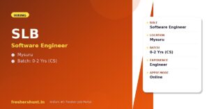 SLB Software Engineer 2026 Mysuru hiring freshers