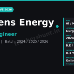 Siemens Energy AI ML Engineer 2026 | Entry Level | Gurgaon — Apply Now