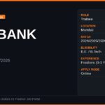 YES Bank Off Campus Drive 2026 | Trainee | Mumbai — Apply Now