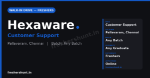 Hexaware Walk-in Drive for freshers - venue, dates, salary and contact details