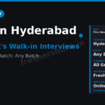Walk in Interview in Hyderabad for Freshers (July 2026) | Companies, Venues & Tips