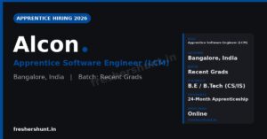 Alcon Apprentice Software Engineer 2026 hiring in Bangalore
