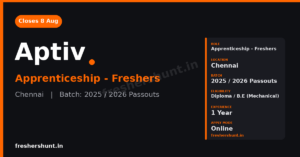 Aptiv Apprenticeship 2026 mechanical freshers Chennai banner