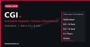 CGI Mainframe Graduate 2026 Hyderabad hiring banner