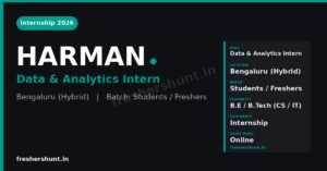 Harman Data Analytics Internship 2026 Data and Analytics Intern Bengaluru banner