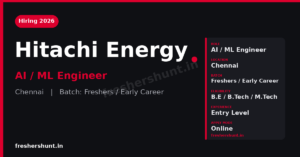Hitachi Energy AI ML Engineer 2026 freshers Chennai banner