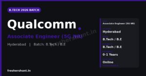 Qualcomm Associate Engineer B.Tech 2026 Hyderabad hiring banner