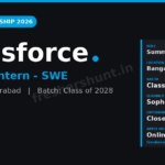 Salesforce Internship 2026 | Summer 2027 Intern – Software Engineer | Bangalore — Apply Now