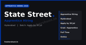 State Street Apprentice Hiring 2026 Hyderabad