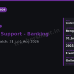 TCS Bengaluru Walk in Drive 2026 | Customer Support – Banking Domain | Yeshwanthpur — Apply Now