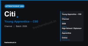 Citi Young Apprentice 2026 Coding Workshop Chennai hiring banner