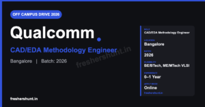 Qualcomm CAD Engineer 2026 CAD/EDA Methodology Engineer Bangalore off campus drive banner