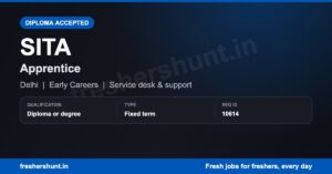 SITA Apprentice 2026 opening in Delhi for diploma and degree freshers