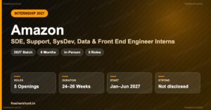 Amazon Internship 2027 SDE Support System Development Data Front End Engineer Intern