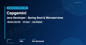 Capgemini Java Developer 2026 Mumbai Hyderabad Bengaluru Spring Boot Microservices