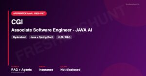 CGI Java AI Apprentice 2026 Associate Software Engineer LLM RAG Hyderabad