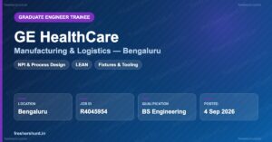GE HealthCare Off Campus Drive 2026 Graduate Engineer Trainee Bengaluru hiring infographic