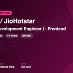 JioHotstar Off Campus Drive 2026 | SDE I Frontend, 0–2 Years | Bengaluru