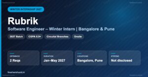 Rubrik Winter Internship 2027 Software Engineer Winter Intern Bangalore Pune