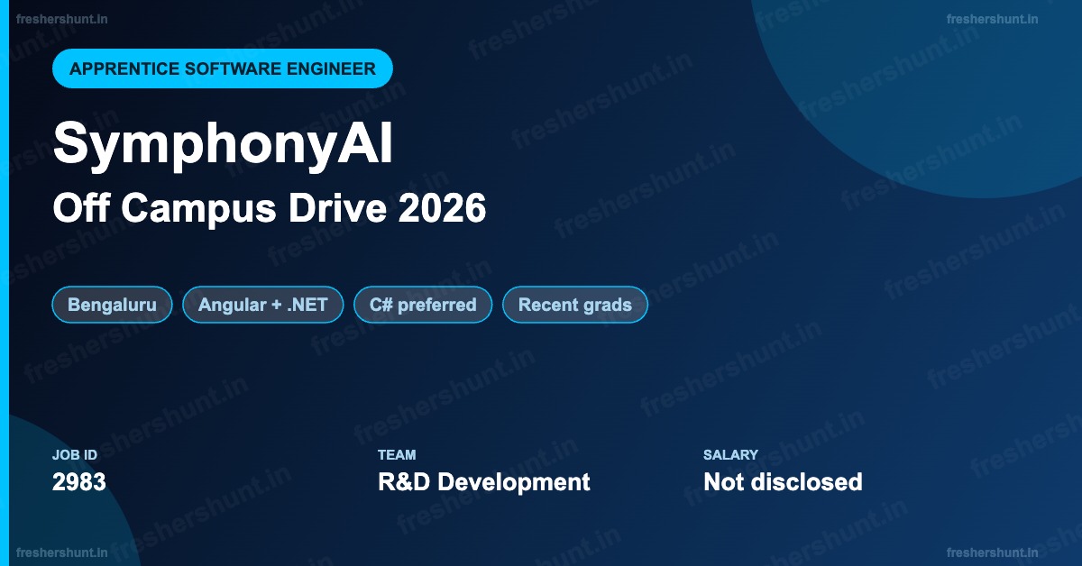 SymphonyAI Off Campus Drive 2026 | Apprentice Software Engineer | Bengaluru
